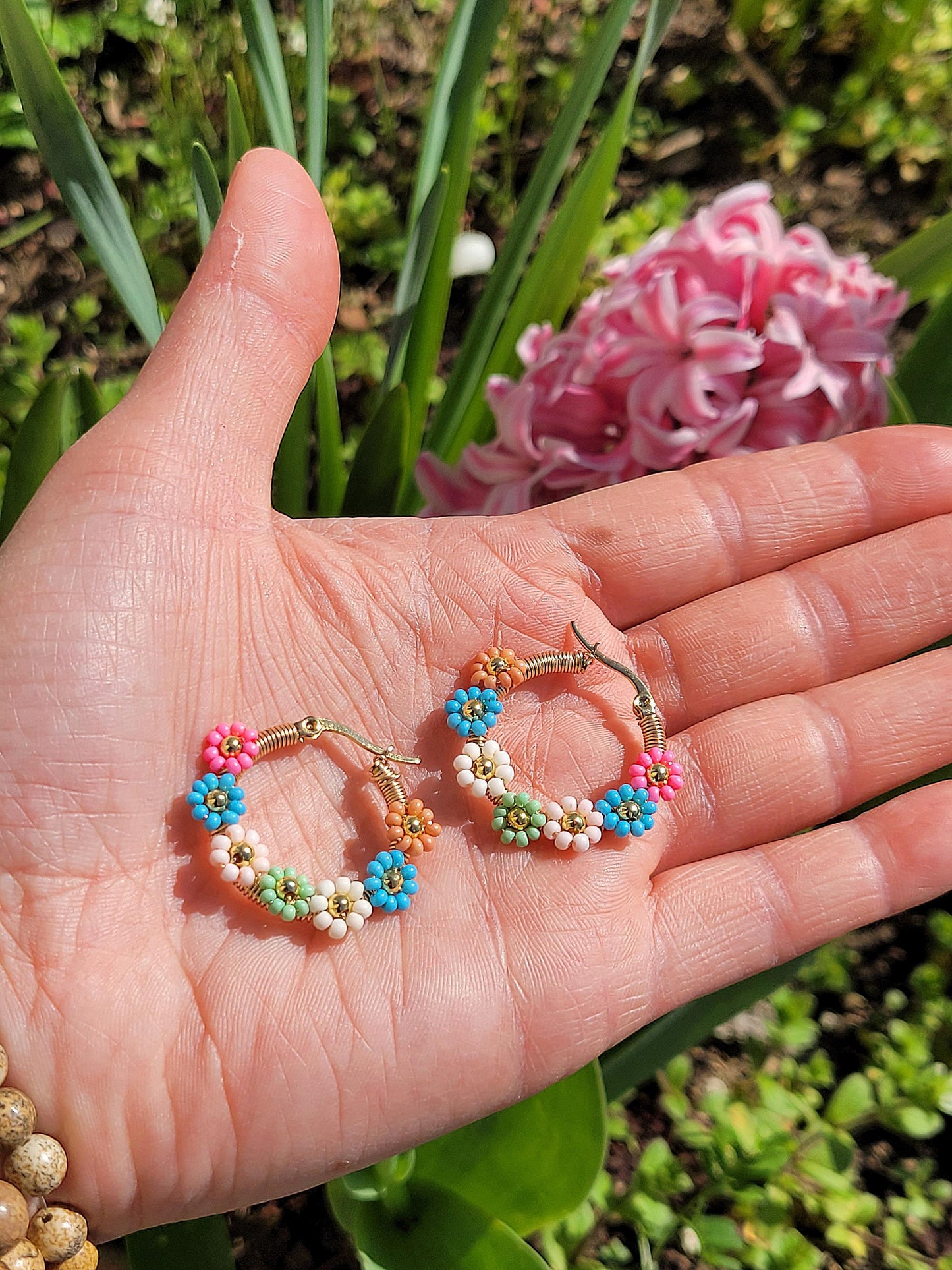 Boucles d'oreilles FLEURS PASTELS