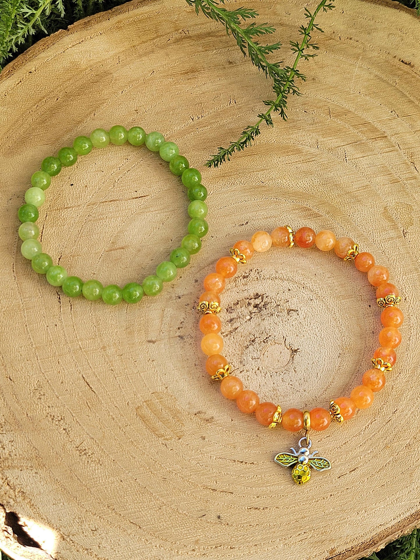 Set of 2 BEE bracelets (2 stones)