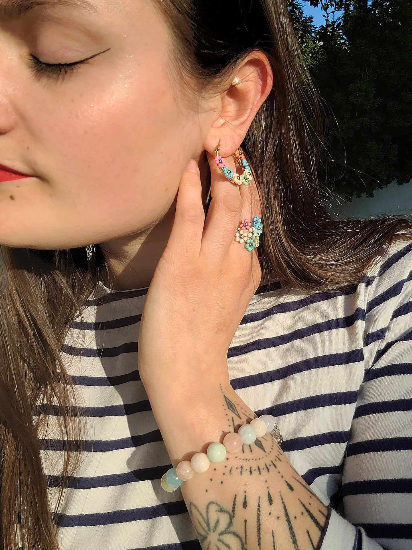 Boucles d'oreilles FLEURS PASTELS