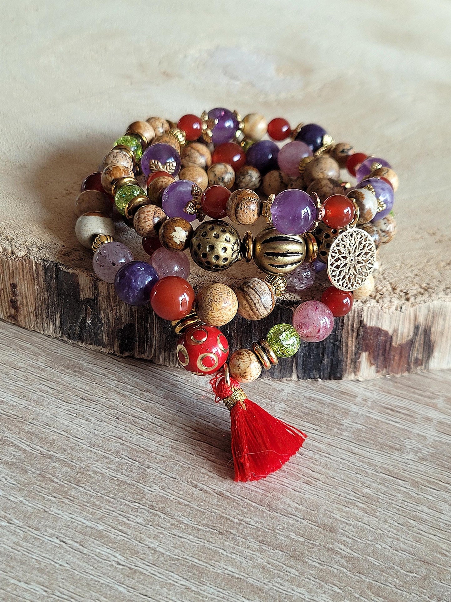 Set of 4 HIPPIE Bracelets (4 stones)