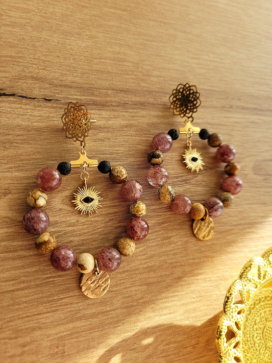Boucles d'oreilles OEIL DE LA PROVIDENCE (3 pierres)