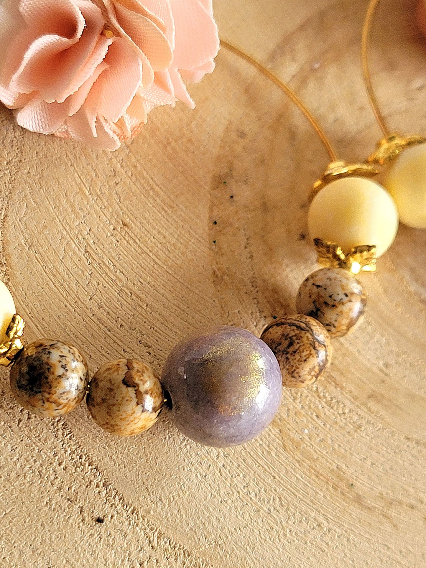 Boucles d'oreilles MELANCOLIE (3 pierres)
