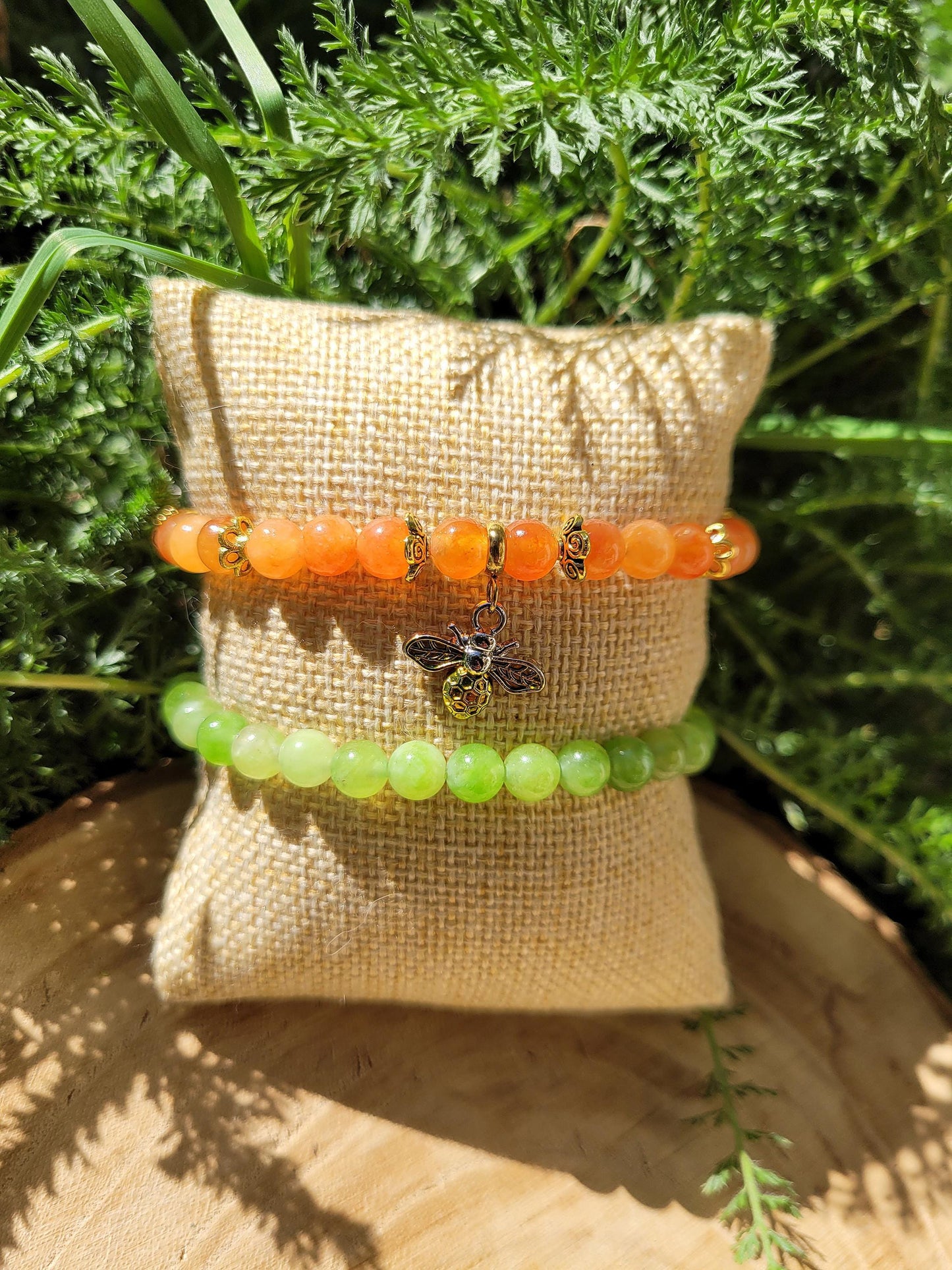 Set of 2 BEE bracelets (2 stones)